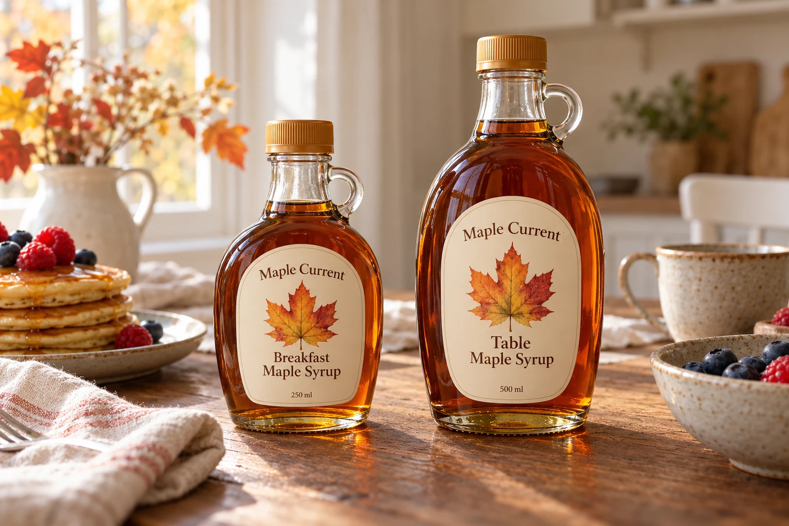 Maple syrup and maple pantry foods collection